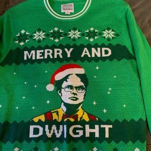 Merry and dwight “the office” ugly Christmas sweater